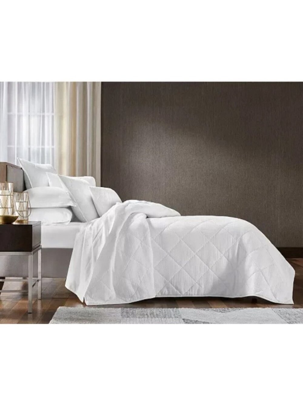 Hotel Collection Dobby Diamond 3-Pc. Coverlet Set, Full/Queen White $430
